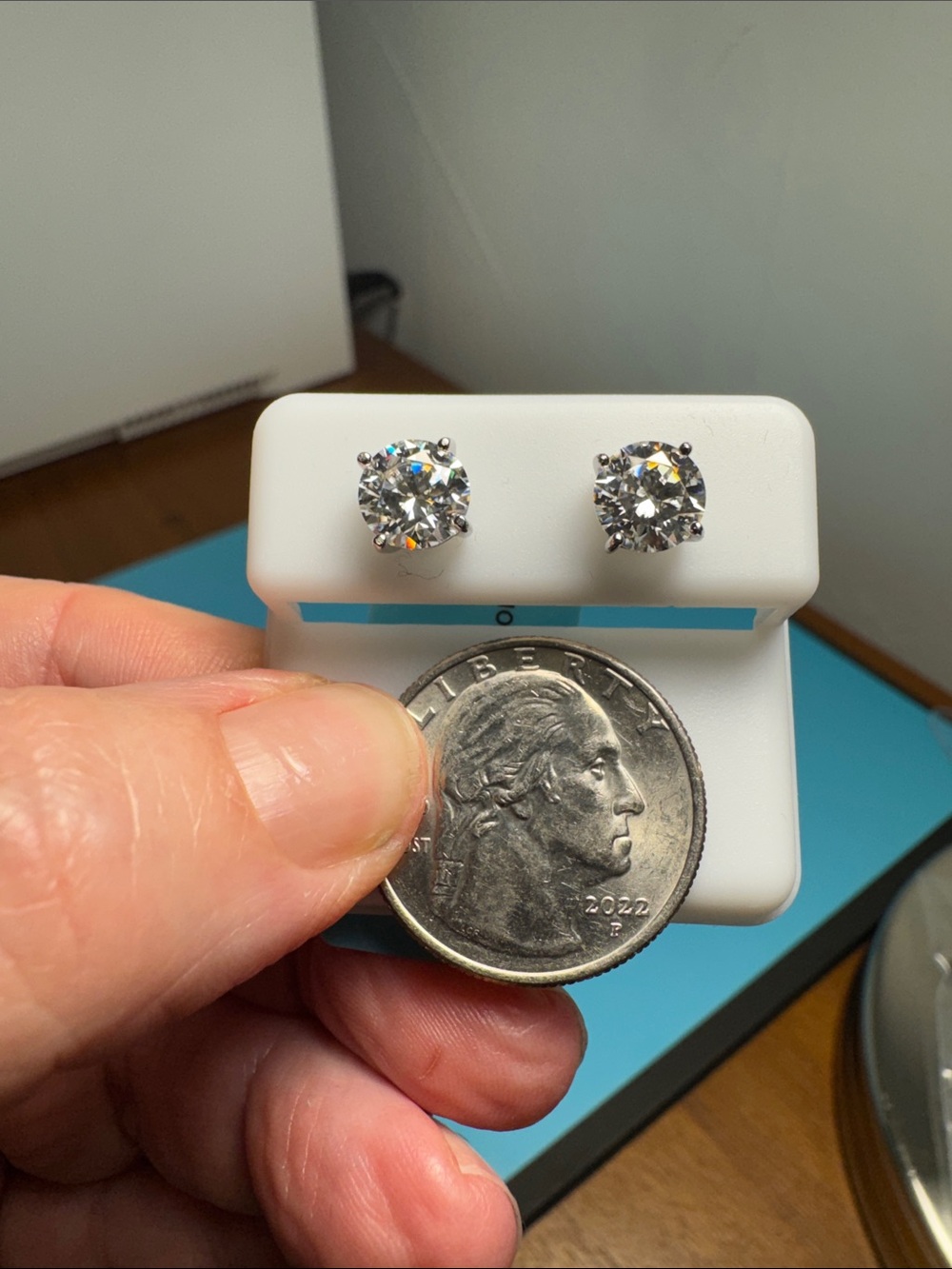 Moissanite sterling silver Stud Earrings - 2.4 CTW Push backs